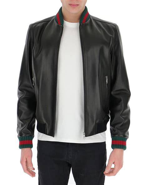 gucci mens leather jacket|Gucci jacket sale men.